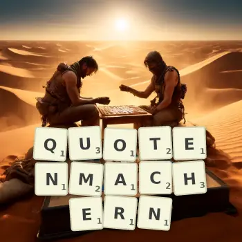 Kreative Illustration für ein Scrabble-Spiel, bei dem das Wort QUOTENMACHERN mit Steinen auf dem Brett gelegt wurde.
