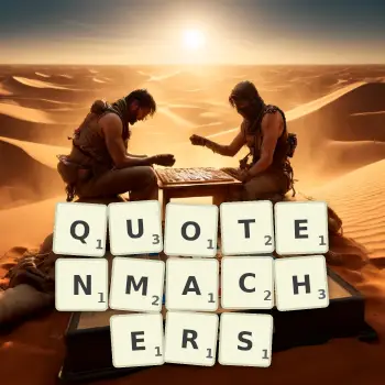Kreative Illustration für ein Scrabble-Spiel, bei dem das Wort QUOTENMACHERS mit Steinen auf dem Brett gelegt wurde.