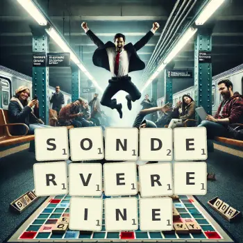 Kreative Illustration für ein Scrabble-Spiel, bei dem das Wort SONDERVEREINE mit Steinen auf dem Brett gelegt wurde.