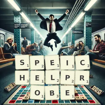 Kreative Illustration für ein Scrabble-Spiel, bei dem das Wort SPEICHELPROBE mit Steinen auf dem Brett gelegt wurde.