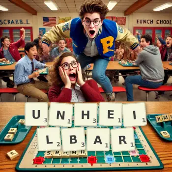 Kreative Illustration für ein Scrabble-Spiel, bei dem das Wort UNHEILBAR mit Steinen auf dem Brett gelegt wurde.